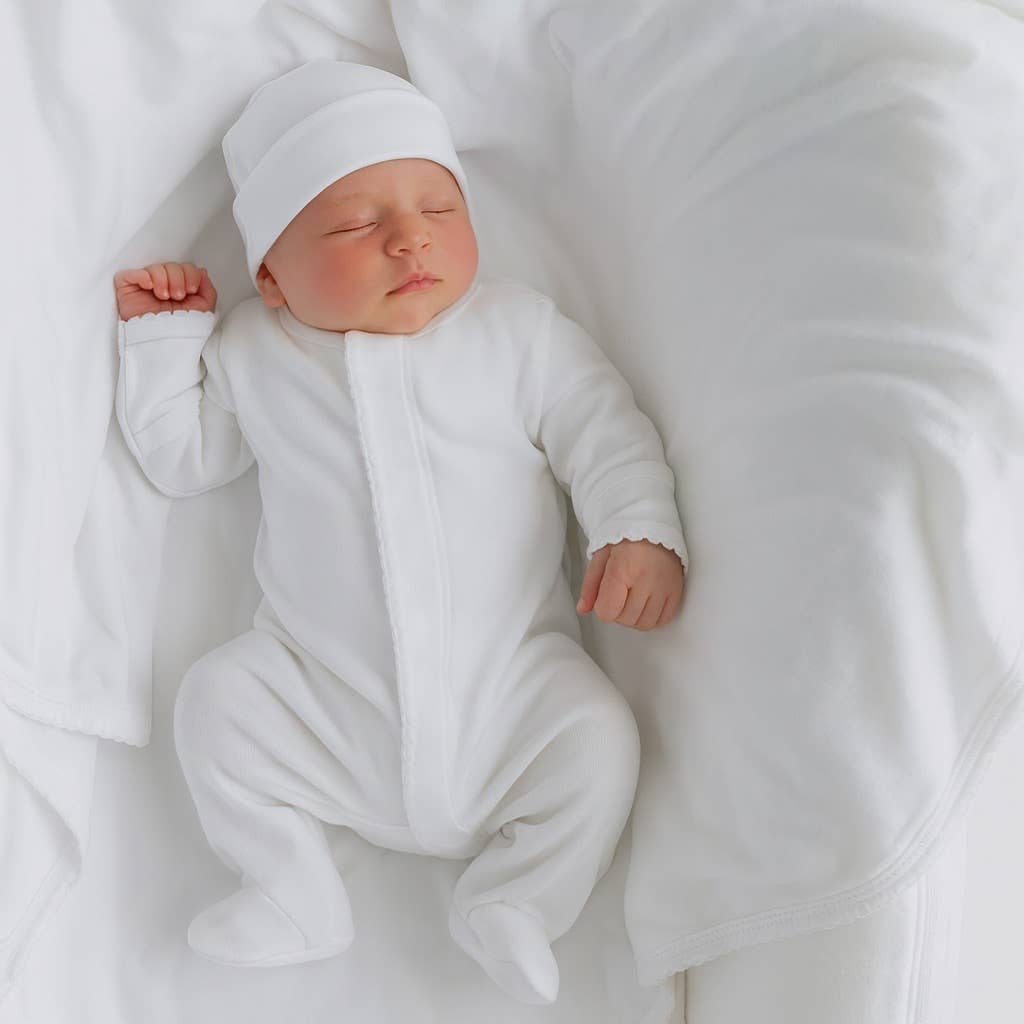 Pima Essentials Babyrow e Gorro com detalhe Branco