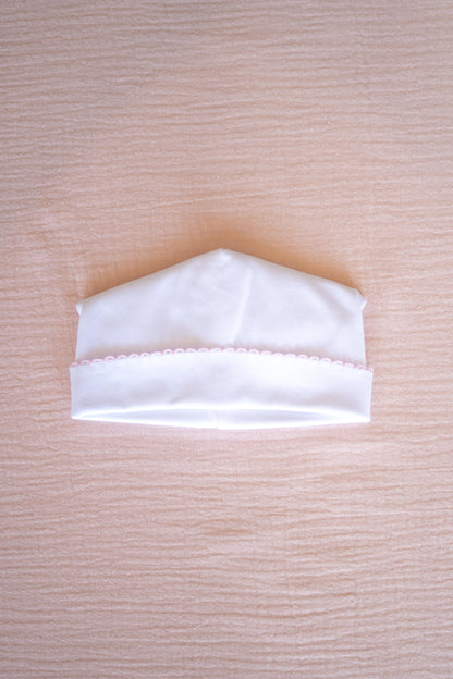 Pima Essentials Babyrow e Gorro com detalhe Rosa