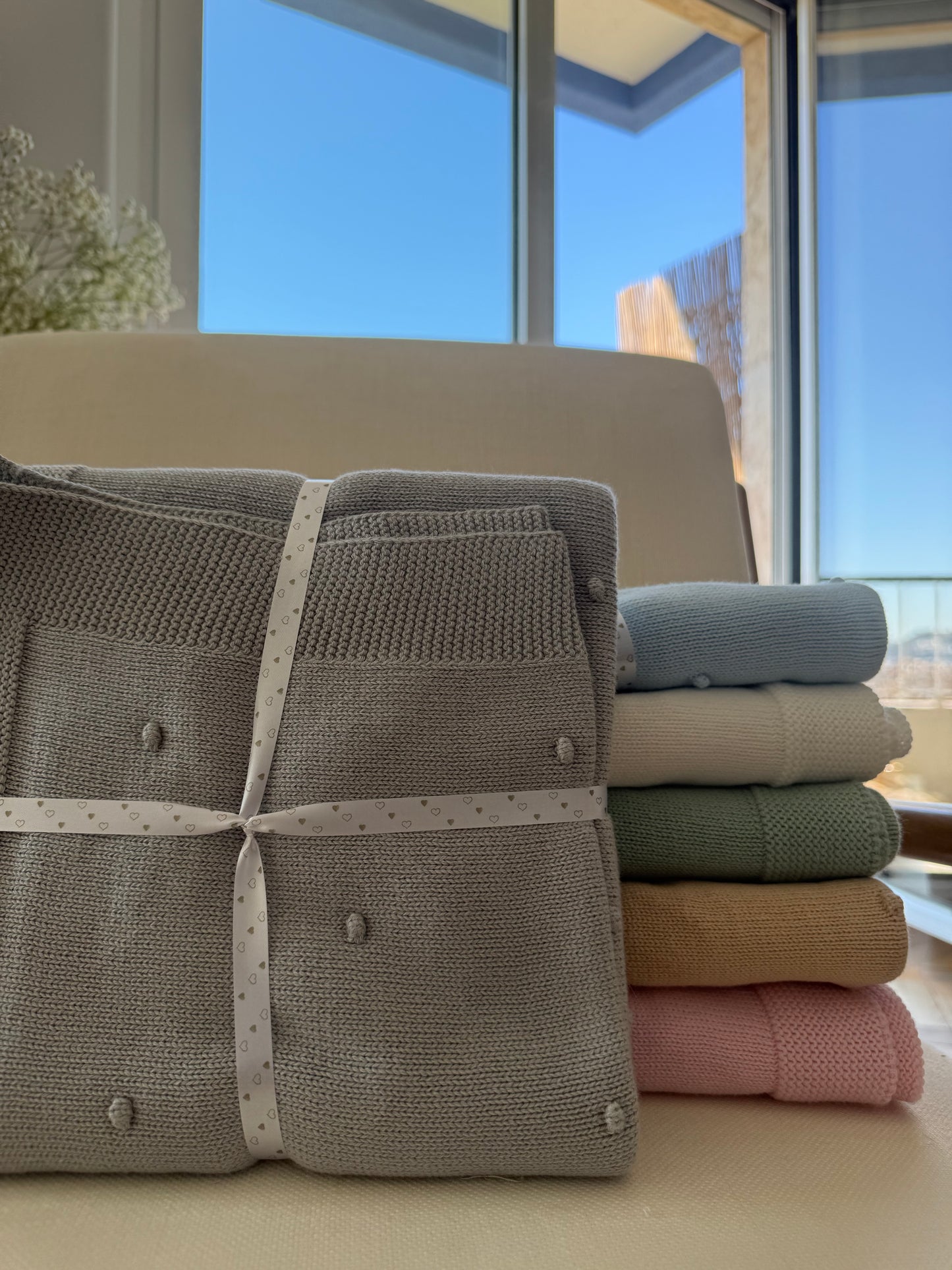 Manta em Algodão Tricotado