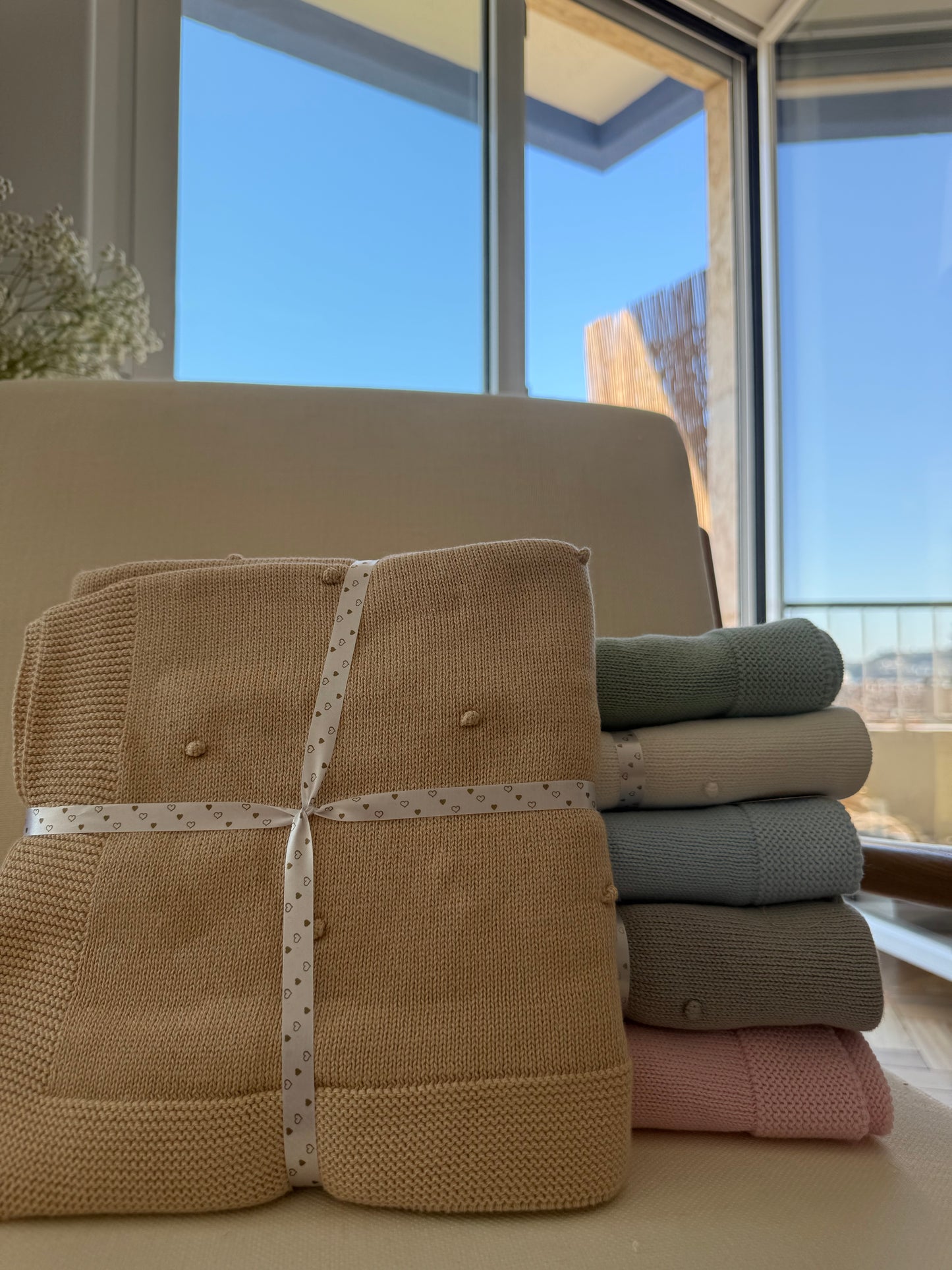 Manta em Algodão Tricotado