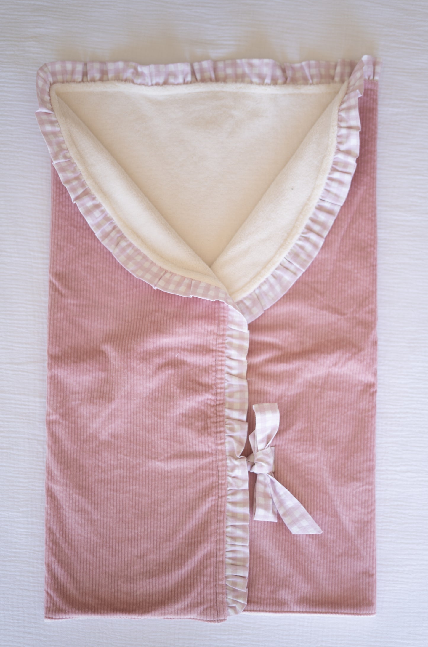 Saco - Manta em veludo cotelé Rosa