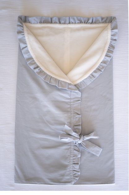 Saco - Manta em veludo cotelé Azul