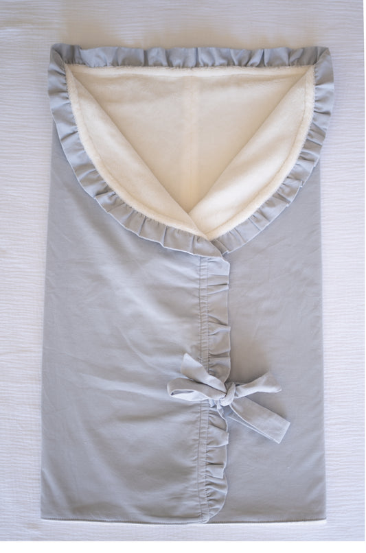 Saco - Manta em veludo cotelé Azul