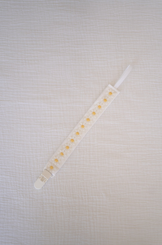 Fita Branca com Bordado Flores