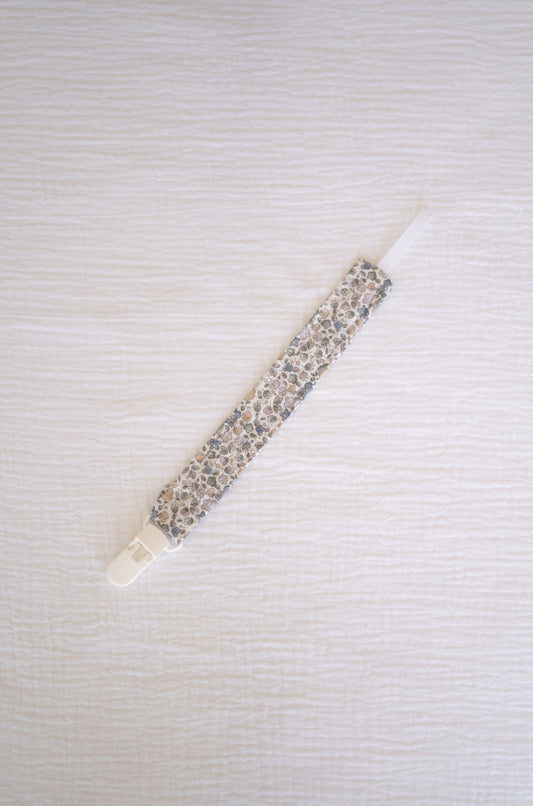 Fita algodão orgânico com flores azuis